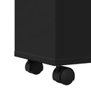 vidaXL fekete szerelt fa keskeny fürdőszobaszekrény kerekekkel