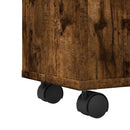 vidaXL füstös tölgy színű szerelt fa görgős keskeny fürdőszobaszekrény