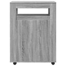 vidaXL szürke sonoma szerelt fa görgős keskeny fürdőszobaszekrény