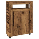 vidaXL antik fa színű szerelt fa keskeny fürdőszobaszekrény kerekekkel