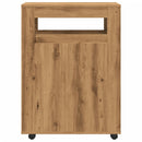 vidaXL kézműves tölgy szerelt fa keskeny fürdőszobaszekrény kerekekkel