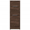 vidaXL barna tölgy színű szerelt fa görgős keskeny fürdőszobaszekrény