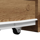 vidaXL kézműves tölgy szerelt fa görgős keskeny fürdőszobaszekrény