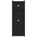 vidaXL fekete szerelt fa keskeny fürdőszobaszekrény kerekekkel