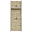 vidaXL sonoma tölgy színű szerelt fa görgős keskeny fürdőszobaszekrény