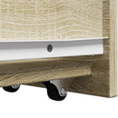 vidaXL sonoma tölgy színű szerelt fa görgős keskeny fürdőszobaszekrény