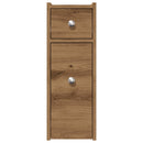 vidaXL kézműves tölgy szerelt fa görgős keskeny fürdőszobaszekrény