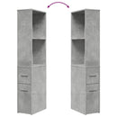 vidaXL betonszürke szerelt fa görgős keskeny fürdőszobaszekrény