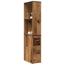 vidaXL antik fa színű szerelt fa keskeny fürdőszobaszekrény kerekekkel