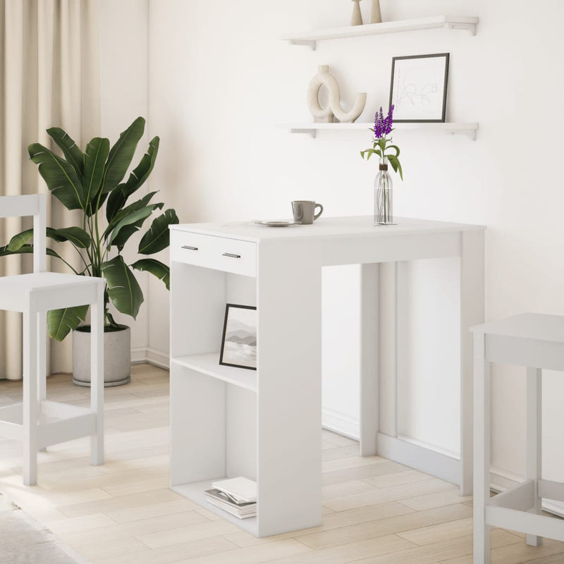 vidaXL fehér szerelt fa bárasztal 102 x 70 x 103,5 cm