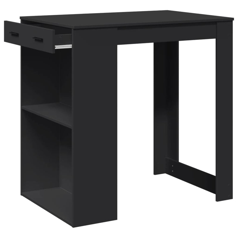 vidaXL fekete szerelt fa bárasztal 102 x 70 x 103,5 cm