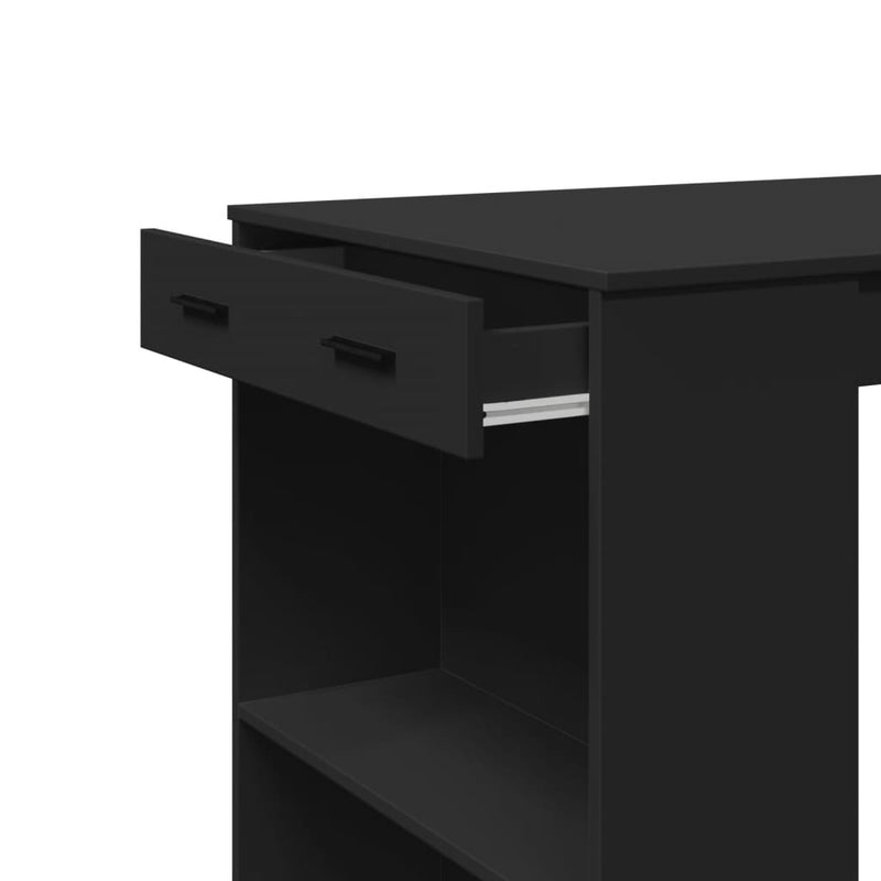 vidaXL fekete szerelt fa bárasztal 102 x 70 x 103,5 cm