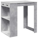 vidaXL betonszürke szerelt fa bárasztal 102 x 70 x 103,5 cm