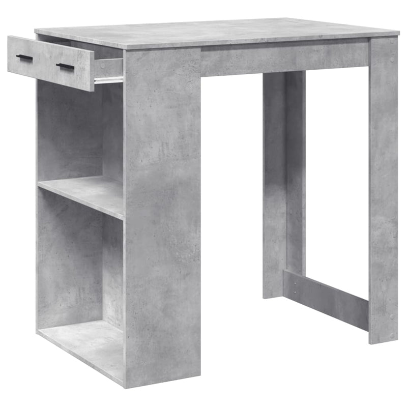 vidaXL betonszürke szerelt fa bárasztal 102 x 70 x 103,5 cm