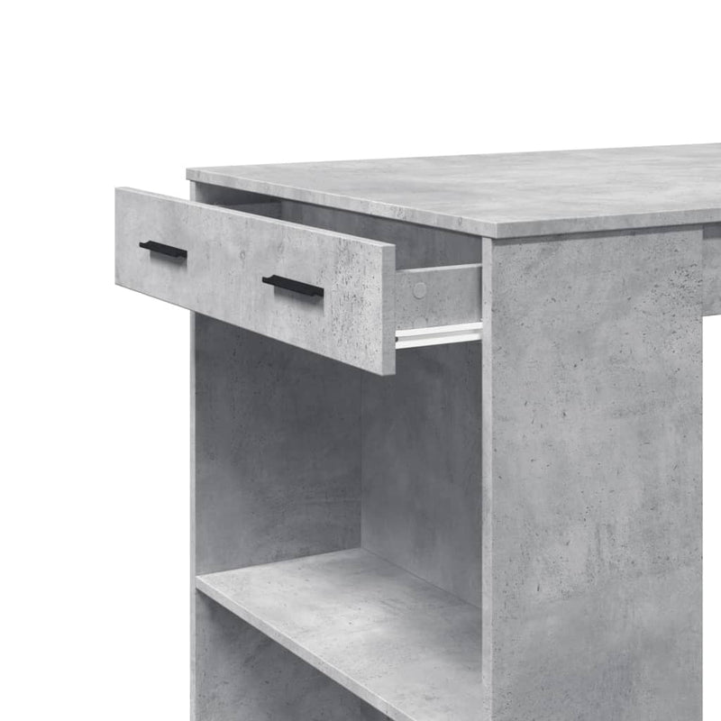 vidaXL betonszürke szerelt fa bárasztal 102 x 70 x 103,5 cm