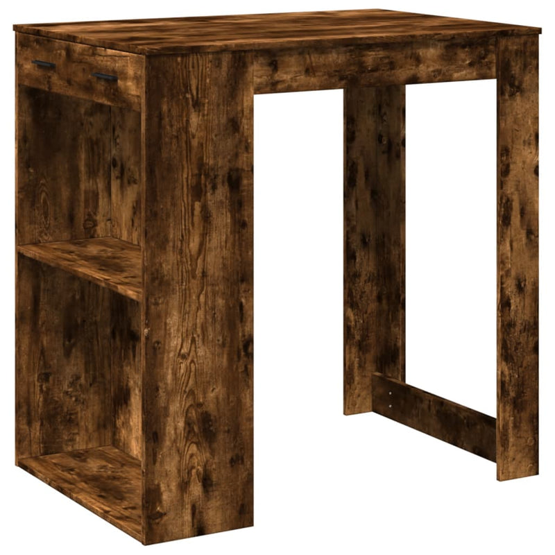 vidaXL füstös tölgy színű szerelt fa bárasztal 102 x 70 x 103,5 cm
