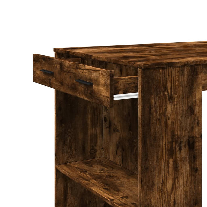 vidaXL füstös tölgy színű szerelt fa bárasztal 102 x 70 x 103,5 cm