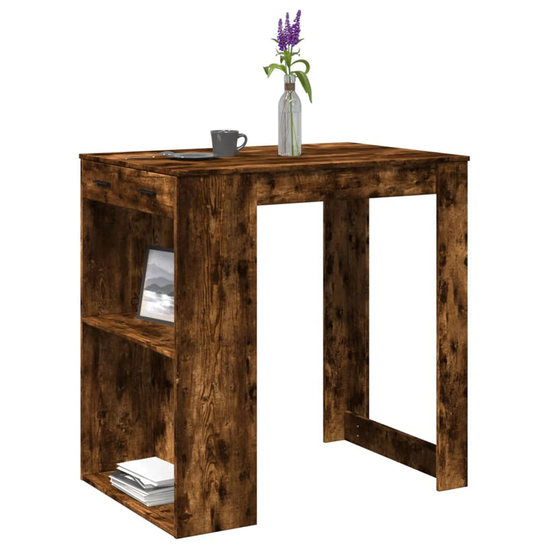 vidaXL füstös tölgy színű szerelt fa bárasztal 102 x 70 x 103,5 cm