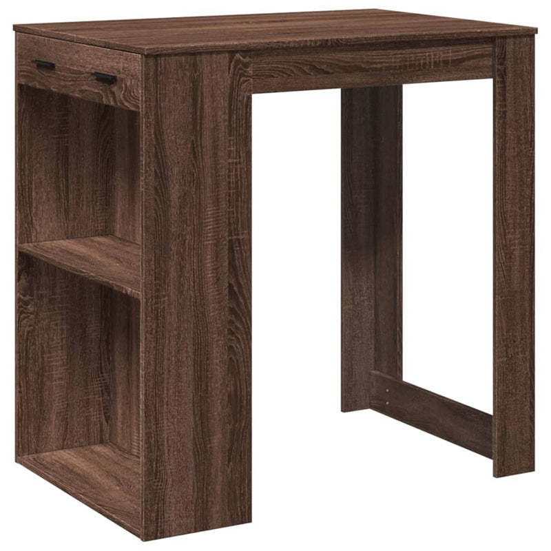 vidaXL barna tölgy színű szerelt fa bárasztal 102 x 70 x 103,5 cm