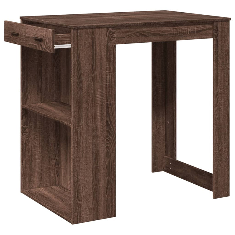 vidaXL barna tölgy színű szerelt fa bárasztal 102 x 70 x 103,5 cm