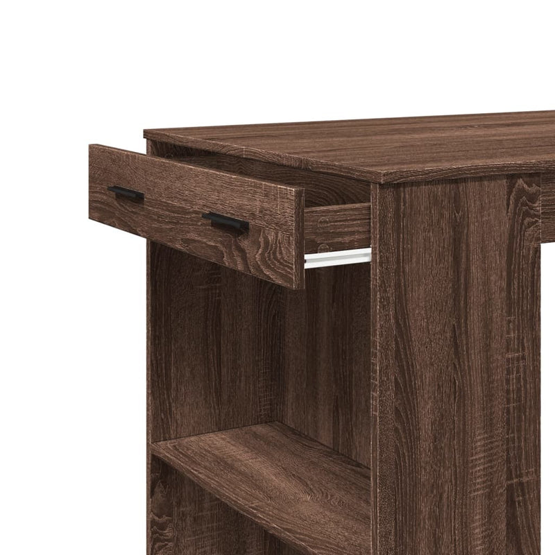 vidaXL barna tölgy színű szerelt fa bárasztal 102 x 70 x 103,5 cm