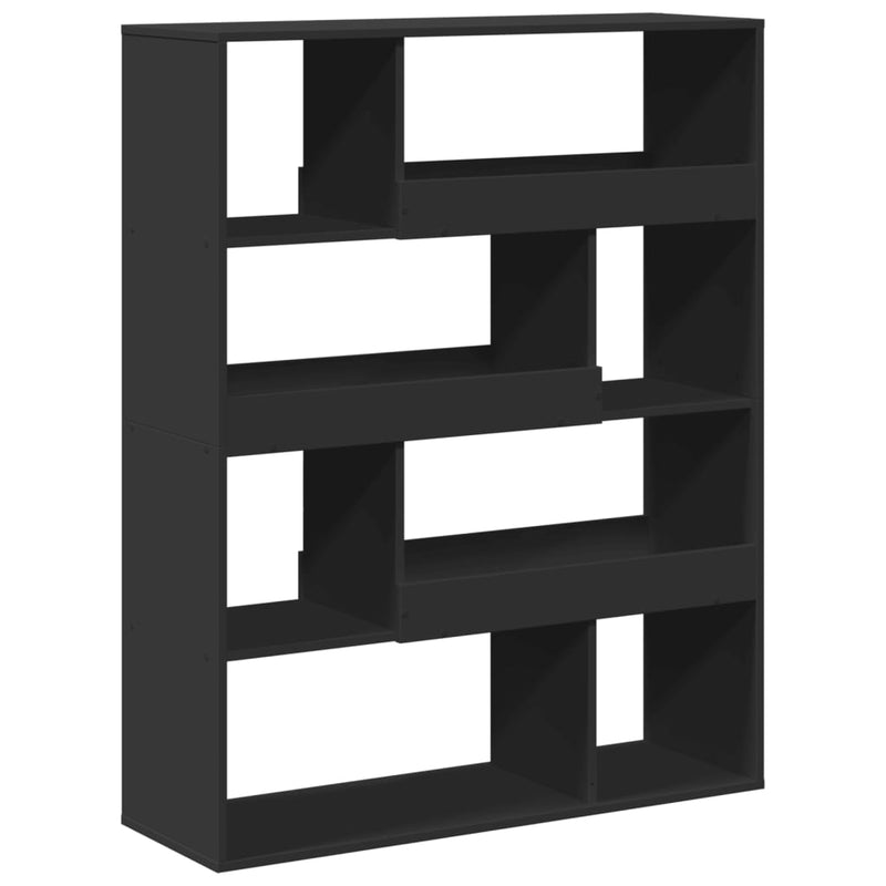 vidaXL fekete szerelt fa könyvespolc 100 x 33 x 125,5 cm
