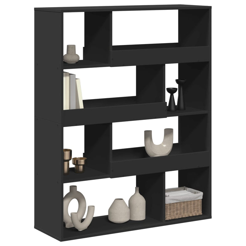 vidaXL fekete szerelt fa könyvespolc 100 x 33 x 125,5 cm