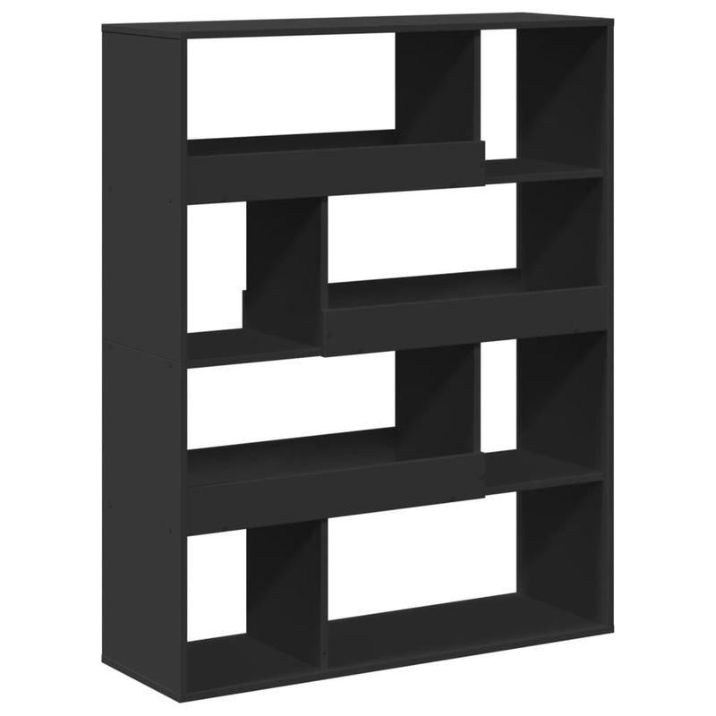 vidaXL fekete szerelt fa könyvespolc 100 x 33 x 125,5 cm