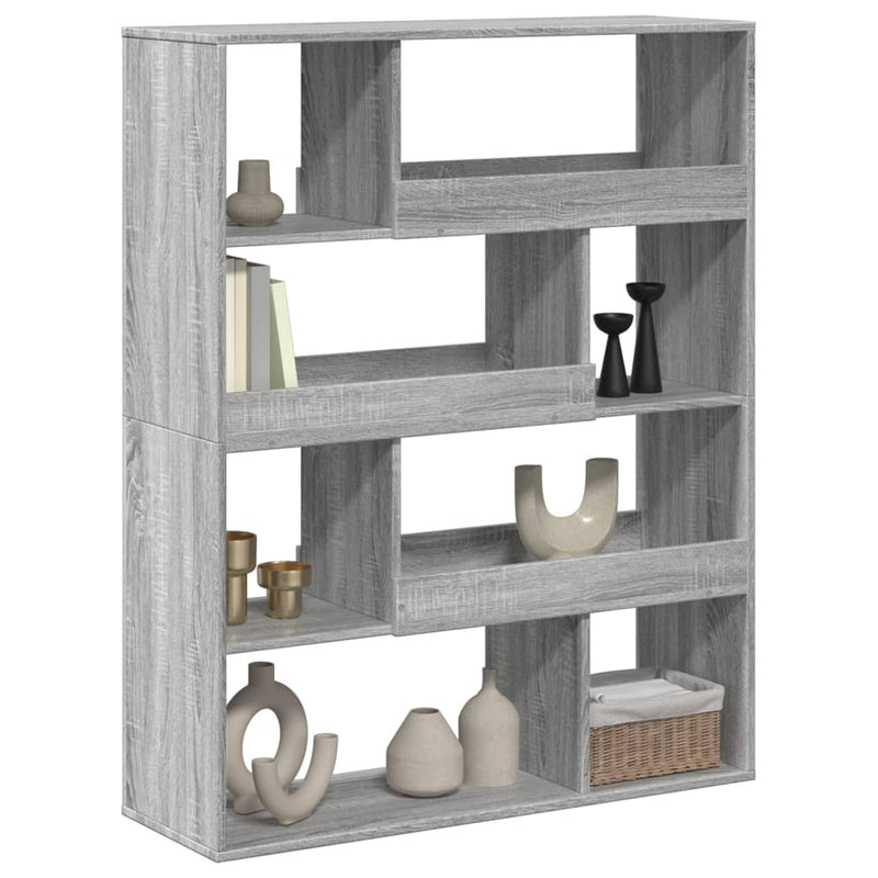 vidaXL szürke sonoma színű szerelt fa könyvespolc 100 x 33 x 125,5 cm