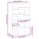 vidaXL füstös tölgy színű szerelt fa könyvespolc 100 x 33 x 156,5 cm