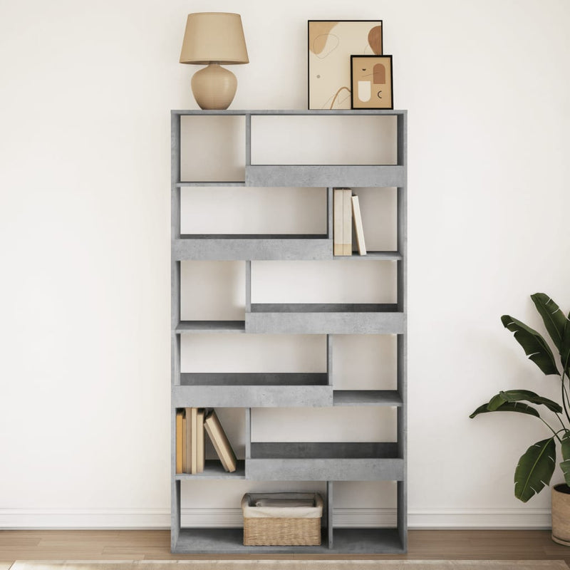 vidaXL betonszürke szerelt fa könyvespolc 100 x 33 x 187,5 cm