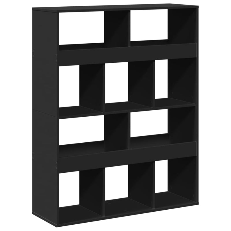 vidaXL fekete szerelt fa könyvespolc 100 x 33 x 125,5 cm