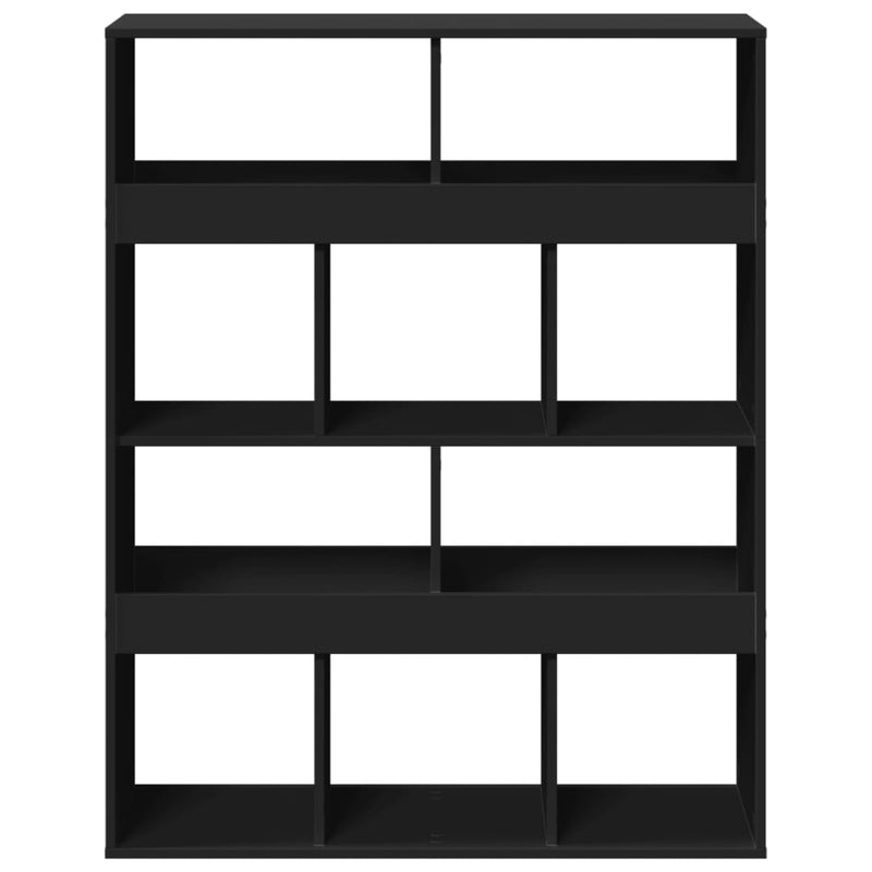 vidaXL fekete szerelt fa könyvespolc 100 x 33 x 125,5 cm