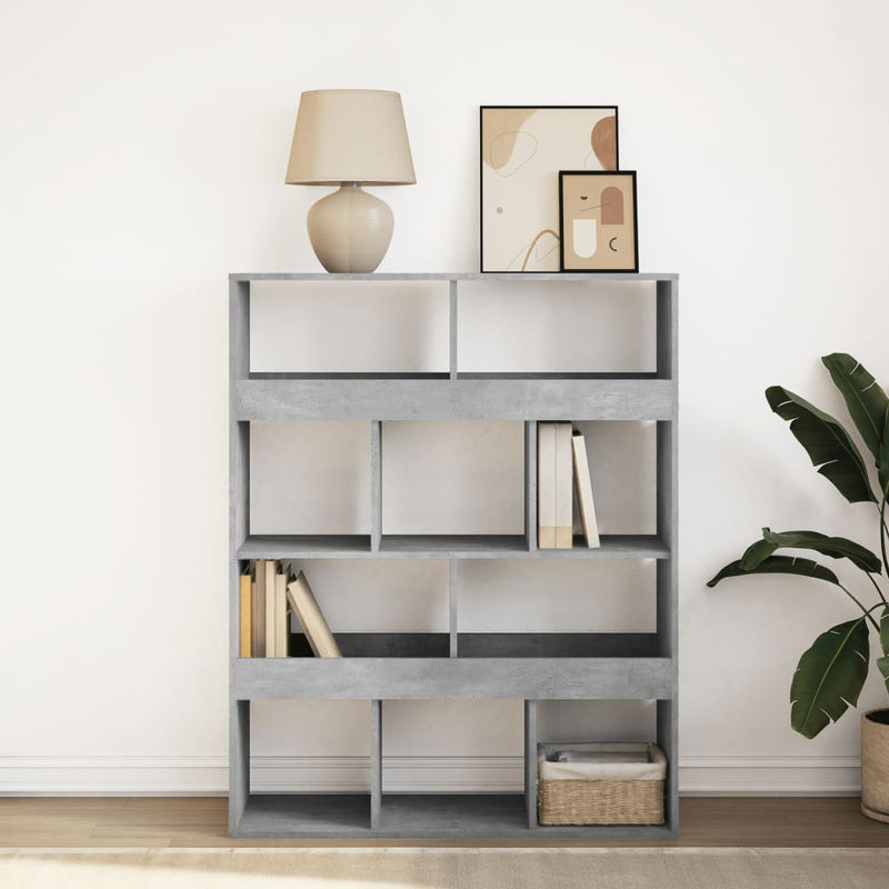 vidaXL betonszürke szerelt fa könyvespolc 100 x 33 x 125,5 cm