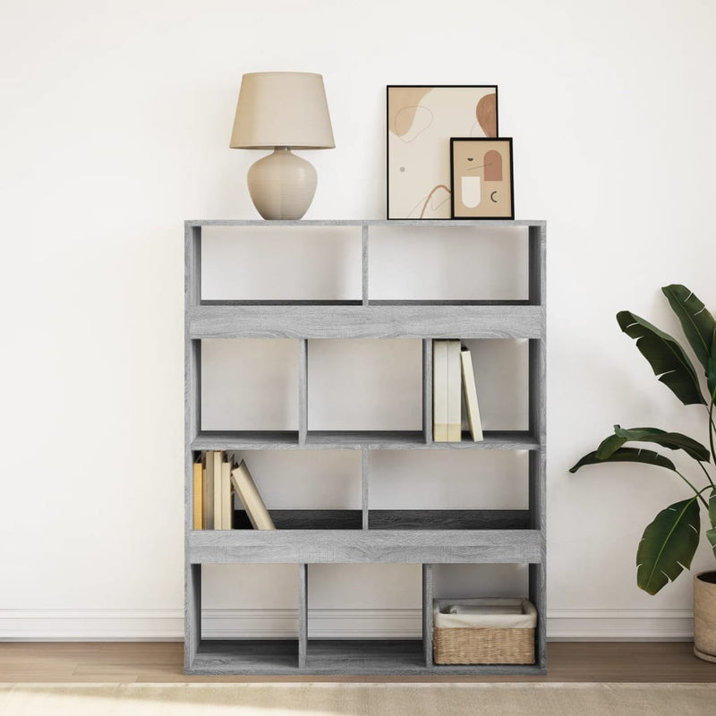 vidaXL szürke sonoma színű szerelt fa könyvespolc 100 x 33 x 125,5 cm