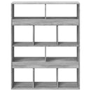 vidaXL szürke sonoma színű szerelt fa könyvespolc 100 x 33 x 125,5 cm