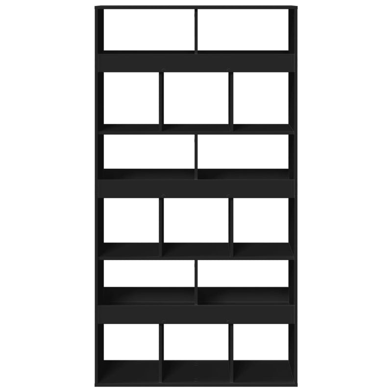 vidaXL fekete szerelt fa könyvespolc 100 x 33 x 187,5 cm