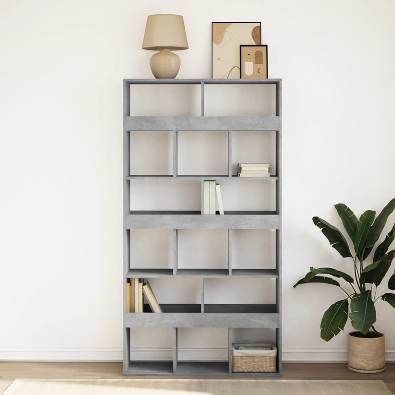 vidaXL betonszürke szerelt fa könyvespolc 100 x 33 x 187,5 cm