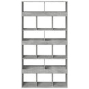 vidaXL betonszürke szerelt fa könyvespolc 100 x 33 x 187,5 cm