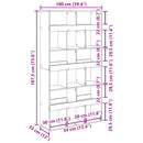 vidaXL kézműves tölgy színű szerelt fa könyvespolc 100 x 33 x 187,5 cm