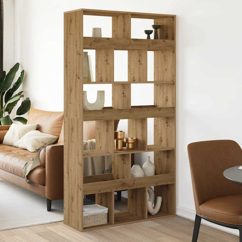 vidaXL kézműves tölgy színű szerelt fa könyvespolc 100 x 33 x 187,5 cm