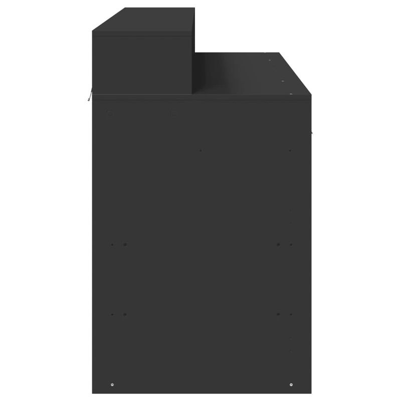 vidaXL fekete szerelt fa íróasztal LED-világítással 120 x 55 x 91 cm