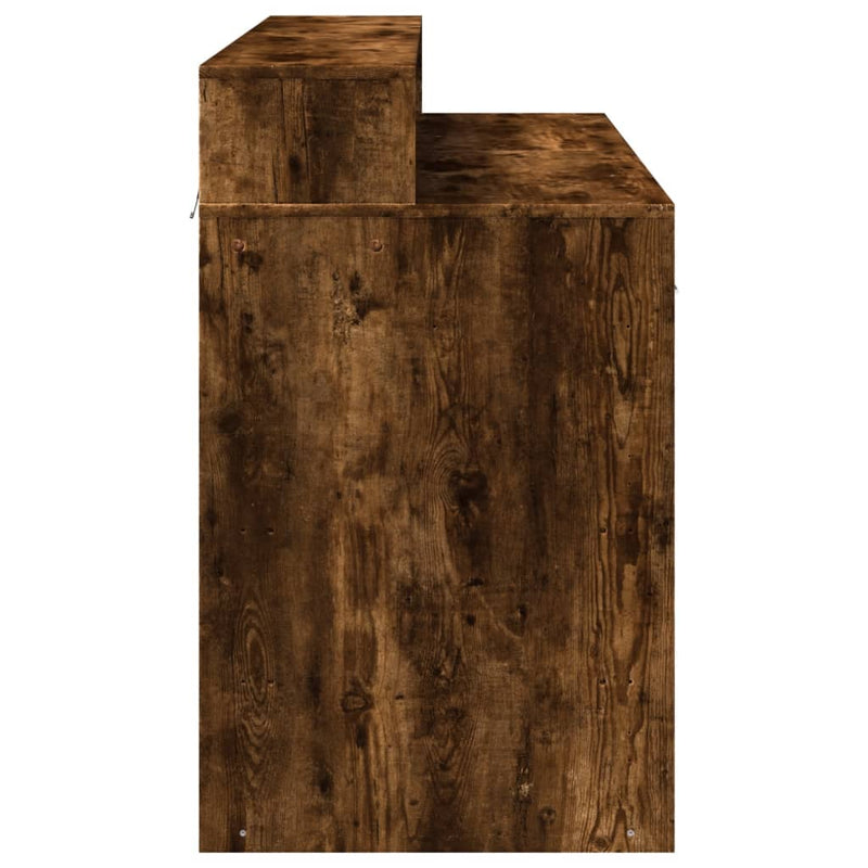 vidaXL füstös tölgy színű szerelt fa íróasztal LED-ekkel 120x55x91 cm