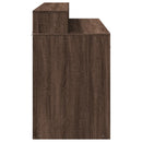 vidaXL barna tölgy színű szerelt fa íróasztal LED-ekkel 120x55x91 cm