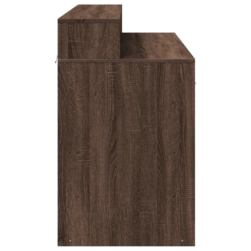 vidaXL barna tölgy színű szerelt fa íróasztal LED-ekkel 120x55x91 cm