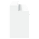 vidaXL fehér szerelt fa íróasztal LED-világítással 160 x 55 x 91 cm