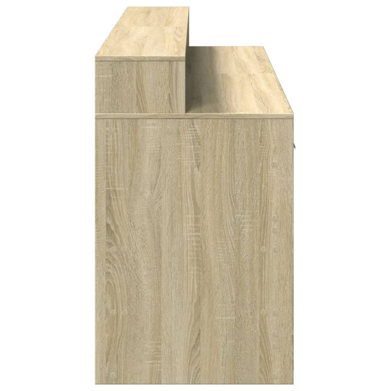 vidaXL sonoma tölgy színű szerelt fa íróasztal LED-ekkel 160x55x91 cm