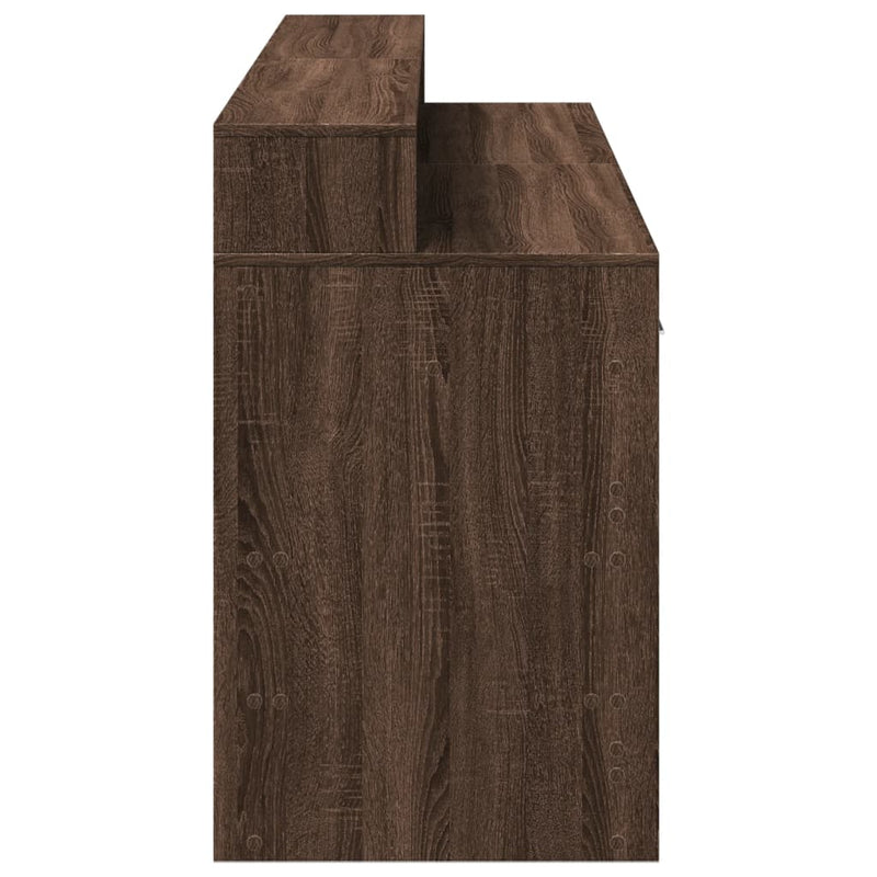 vidaXL barna tölgy színű szerelt fa íróasztal LED-ekkel 160x55x91 cm