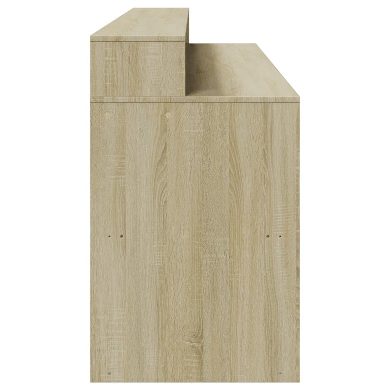 vidaXL sonoma tölgy színű szerelt fa íróasztal LED-ekkel 200x55x91 cm