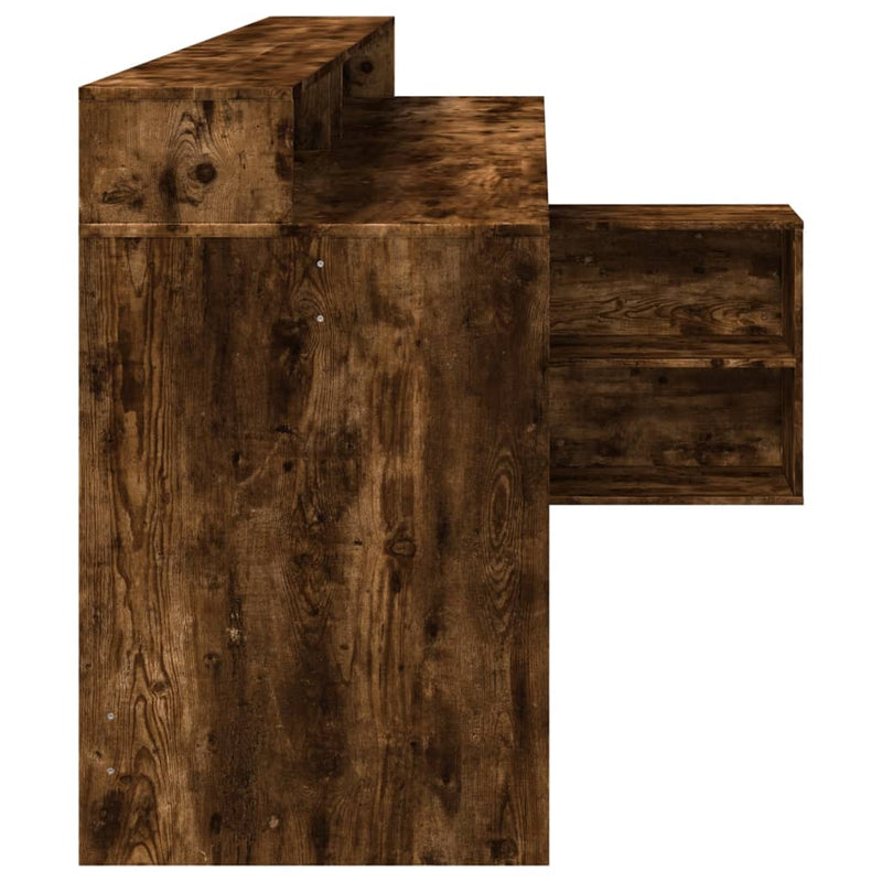 vidaXL füstös tölgy színű szerelt fa íróasztal LED-ekkel 200x104x91 cm